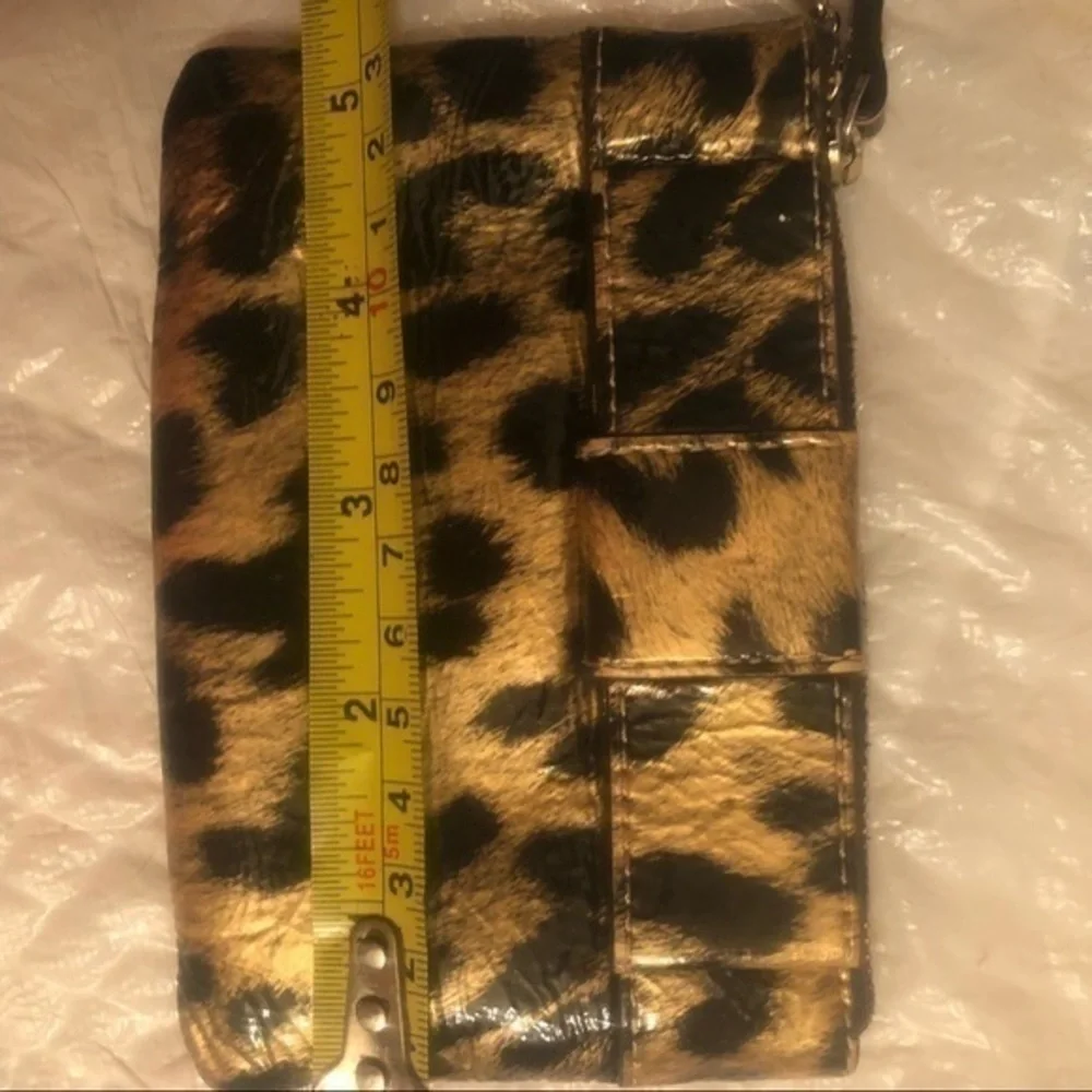 Kate spade animal print patent leather bow keyring coin purse bag